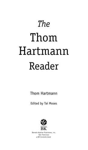 Tapa de The Thom Hartmann reader