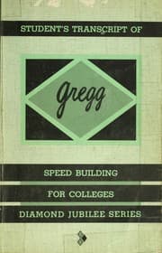 Tapa de Student's transcript of Gregg speed building for colleges