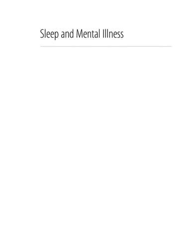 Tapa de Sleep and Mental Illness