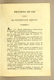 Tapa de Proyecto de ley sobre la contribucion directa