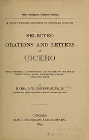 Tapa de Orationes et epistolae selectae