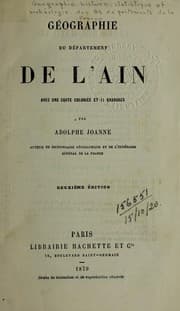 Tapa de Géographie du département de l'Ain