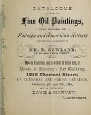 Tapa de Catalogue of fine oil paintings, the works of foreign and American artists, the private collection of Mr. E. Newland