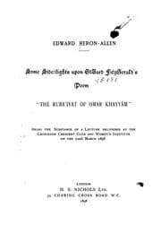 Tapa de Some side-lights upon Edward Fitzgerald's poem "The Ruba'iyat of Omar Khayyām"
