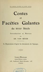 Tapa de Contes et facéties galantes du XVIIIe siècle