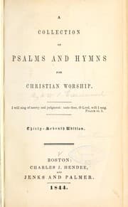 Tapa de A collection of Psalms and hymns for Christian worship