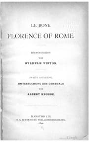 Tapa de Le bone Florence of Rome