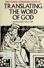 Tapa de Discourse considerations in Translating the Word of God