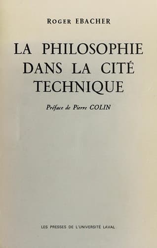 Tapa de La philosophie dans la cité technique
