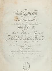 Tapa de Trois serenades pour harpe et cor, oeuvre 64