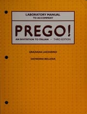 Tapa de A laboratory manual to accompany Prego!