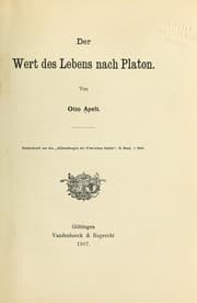 Tapa de Der Wert des Lebens nach Platon