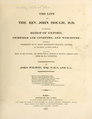 Tapa de The life of the Rev. John Hough, D.D