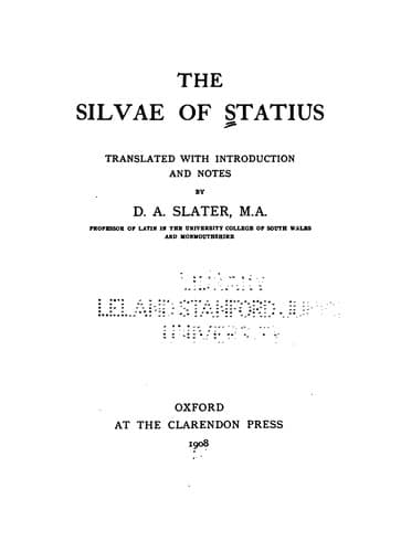 Tapa de The Silvae of Statius