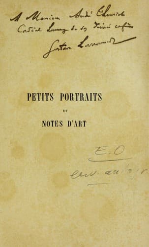 Tapa de Petits portraits et notes d'art