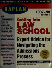 Tapa de KAPLAN GETTTING INTO LAW SCHOOL 1997-1998 (Issn 1090-9176)