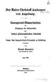 Tapa de Der Maler Christoff Amberger von Augsburg
