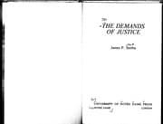 Tapa de The demands of justice