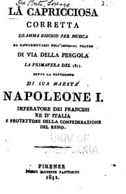 Tapa de La capricciosa corretta: dramma giocoso per musica, da rappresentarsi nell ..