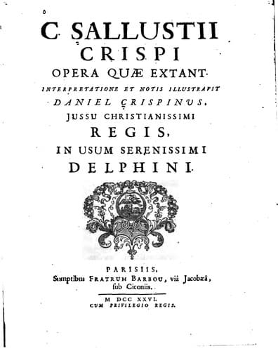 Tapa de C. Sallustii Crispi Opera quae extant