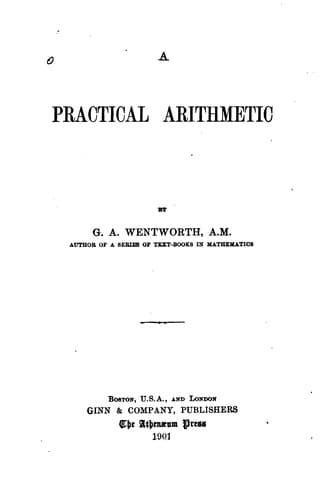 Tapa de A practical arithmetic