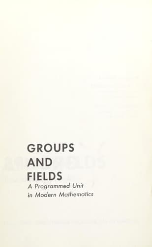 Tapa de Groups and fields