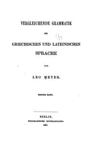 Tapa de Vergleichende grammatik der griechischen und lateinishcen sprache