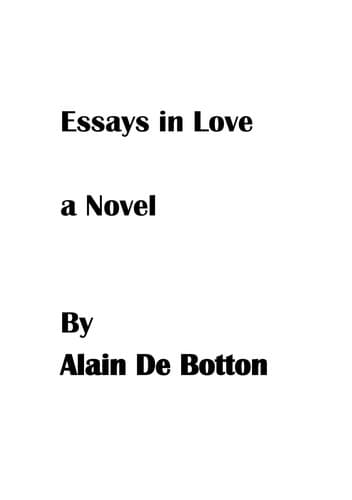 Tapa de Essays in love