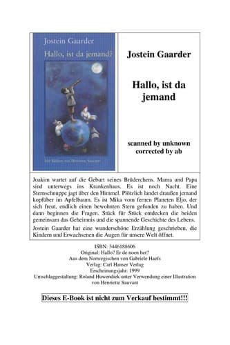 Tapa de Hallo, ist da jemand?