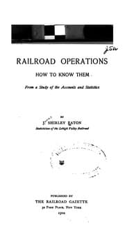 Tapa de Railroad operations; how to know them from a study of the accounts and statistics