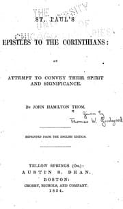Tapa de St. Paul's Epistles to the Corinthians: an attempt to convery their spirit and significance