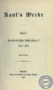 Tapa de Kant's gesammelte Schriften