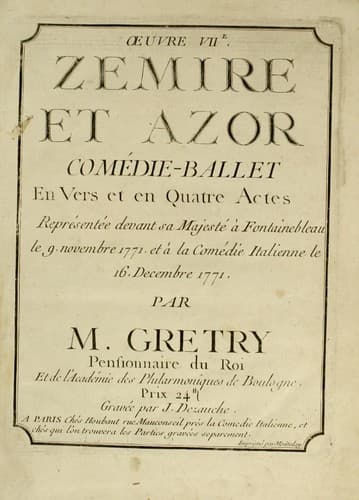 Tapa de Zemire et Azor