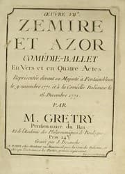 Tapa de Zemire et Azor