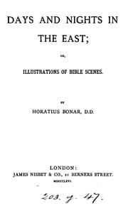 Tapa de Days and nights in the East; or, Illustrations of Bible scenes