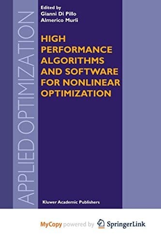 Tapa de High Performance Algorithms and Software for Nonlinear Optimization