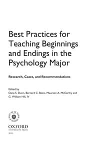 Tapa de Best practices for teaching beginnings and endings in the psychology major