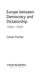 Tapa de Europe between democracy and dictatorship, 1900-1945