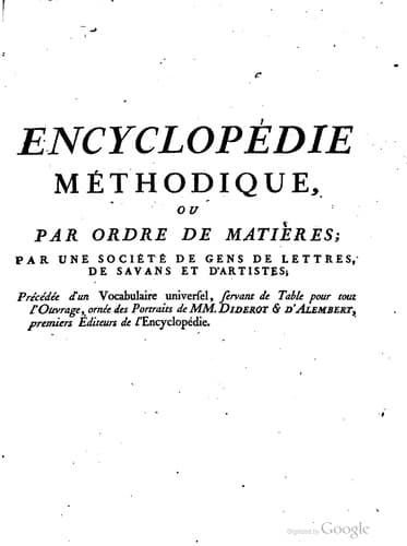 Tapa de Encyclopédie méthodique