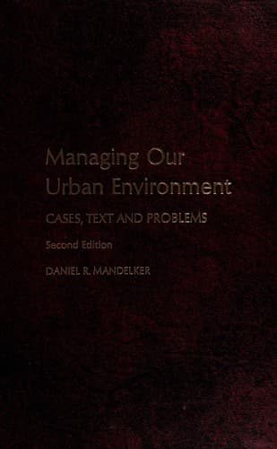 Tapa de Managing our urban environment