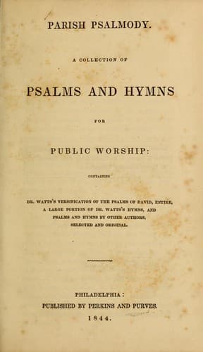 Tapa de Parish Psalmody