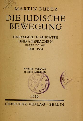 Tapa de Die jüdische Bewegung