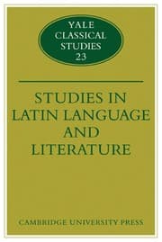 Tapa de Studies in Latin language and literature
