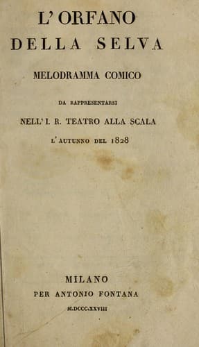 Tapa de L'orfano della selva