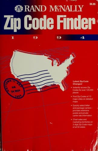 Tapa de RAND MCNALLY REF ZIP FINDER 94 PA (Zip Code Finder)