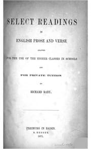 Tapa de Select Readings In English Prose And Verse