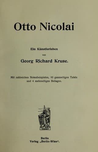 Tapa de Otto Nicolai, ein Künstlerleben