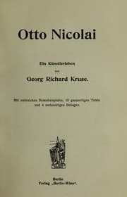 Tapa de Otto Nicolai, ein Künstlerleben