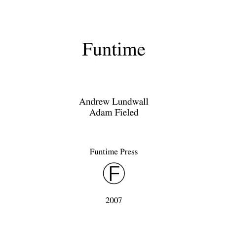 Tapa de Funtime (poetry chapbook)