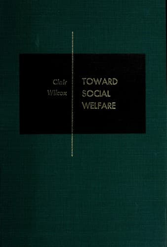 Tapa de Toward social welfare